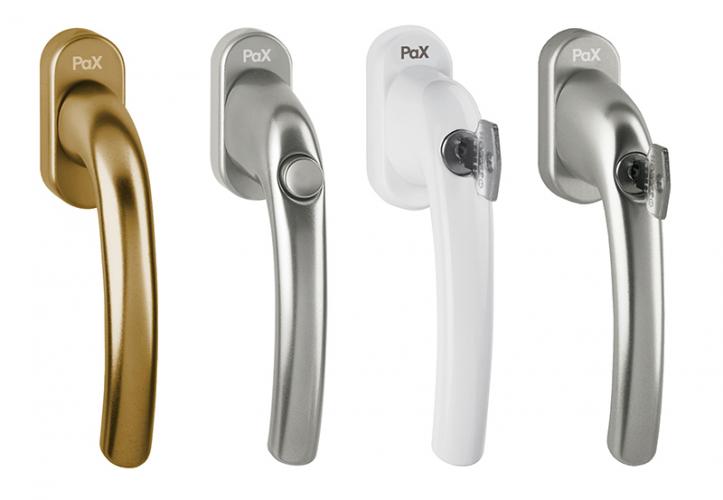 Moderne Fenstergriffe in bronze, silber und weiss von PaX