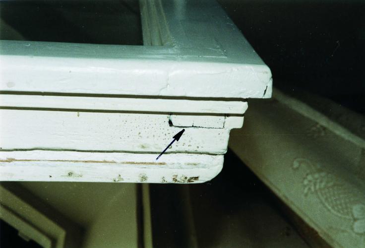 völlig geöffnete Flügelrahmenecke