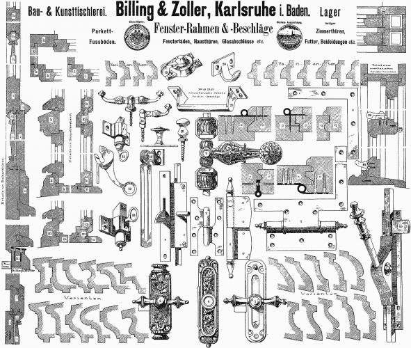 Musterbogen der Firma Billing & Zoller, Karlsruhe