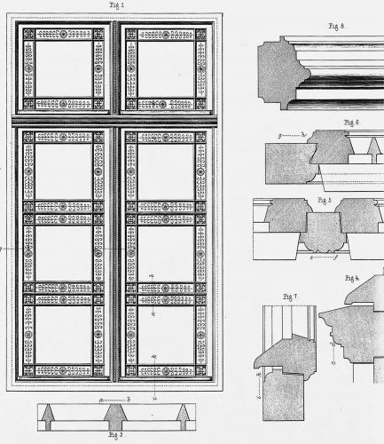 Salonfenster mit Drehflügeln und farbiger Randverglasung sowie geatzten Glasverzierungen