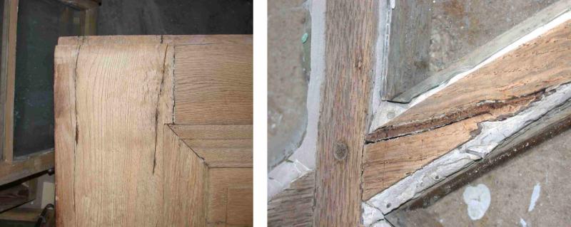 Gebrochene und gerissene Stellen