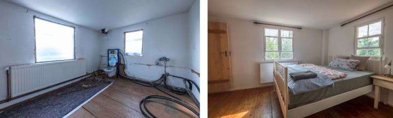 Kammer vorher und nachher